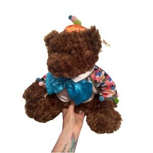 Vintage Discontinued Unipak designs 11" Winkie Brown‎ Clown Bear NWT
